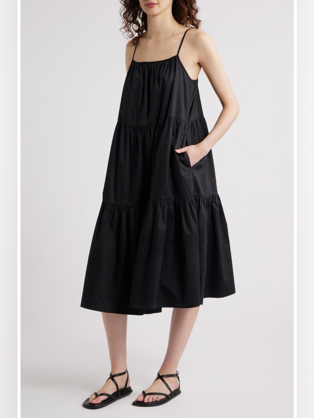 NWT Solid & Striped Addison 100% Cotton Dress in Noir, size L